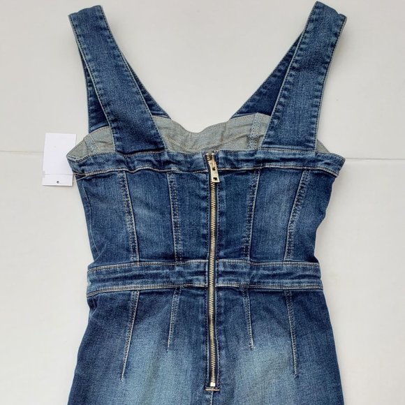 GUESS Women's Nada Paneled Denim Jumpsuit sz S - Picture 10 of 12